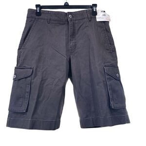 JOSEPH ABBOUD gray cargo shorts 97% cotton 3% spandex pockets zipper button